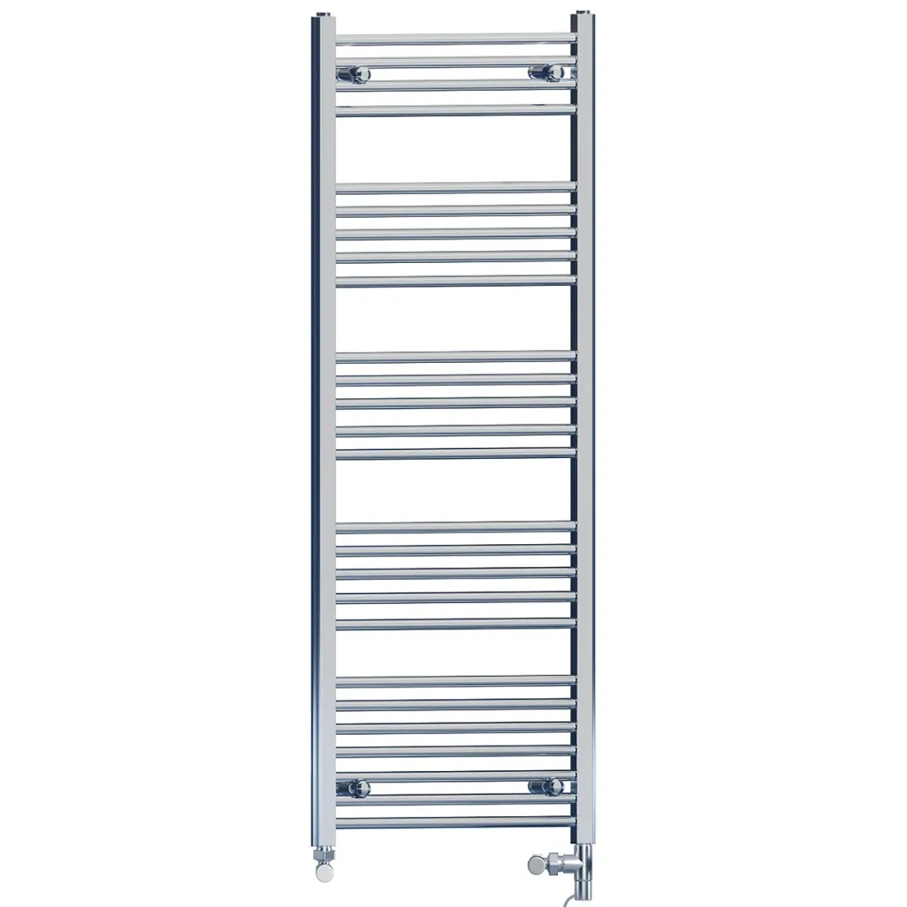 Radiateur sèche-serviettes droit chromé bi-énergie 550 x 1400 mm (robinets et kit de chauffage électrique inclus) myhomeware
