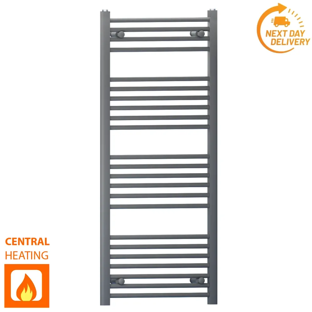 Radiateur sèche-serviettes gris anthracite de 450 mm de large et 1 200 mm de haut myhomeware
