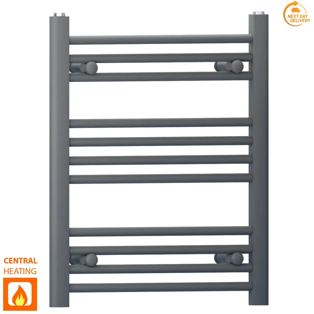 Radiateur sèche-serviettes gris anthracite de 450 mm de large et 600 mm de haut myhomeware