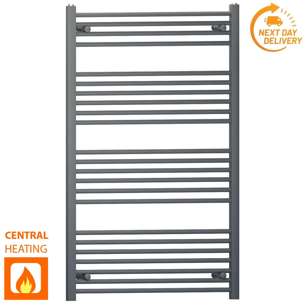 Radiateur sèche-serviettes gris anthracite de 700 mm de large et 1 200 mm de haut myhomeware