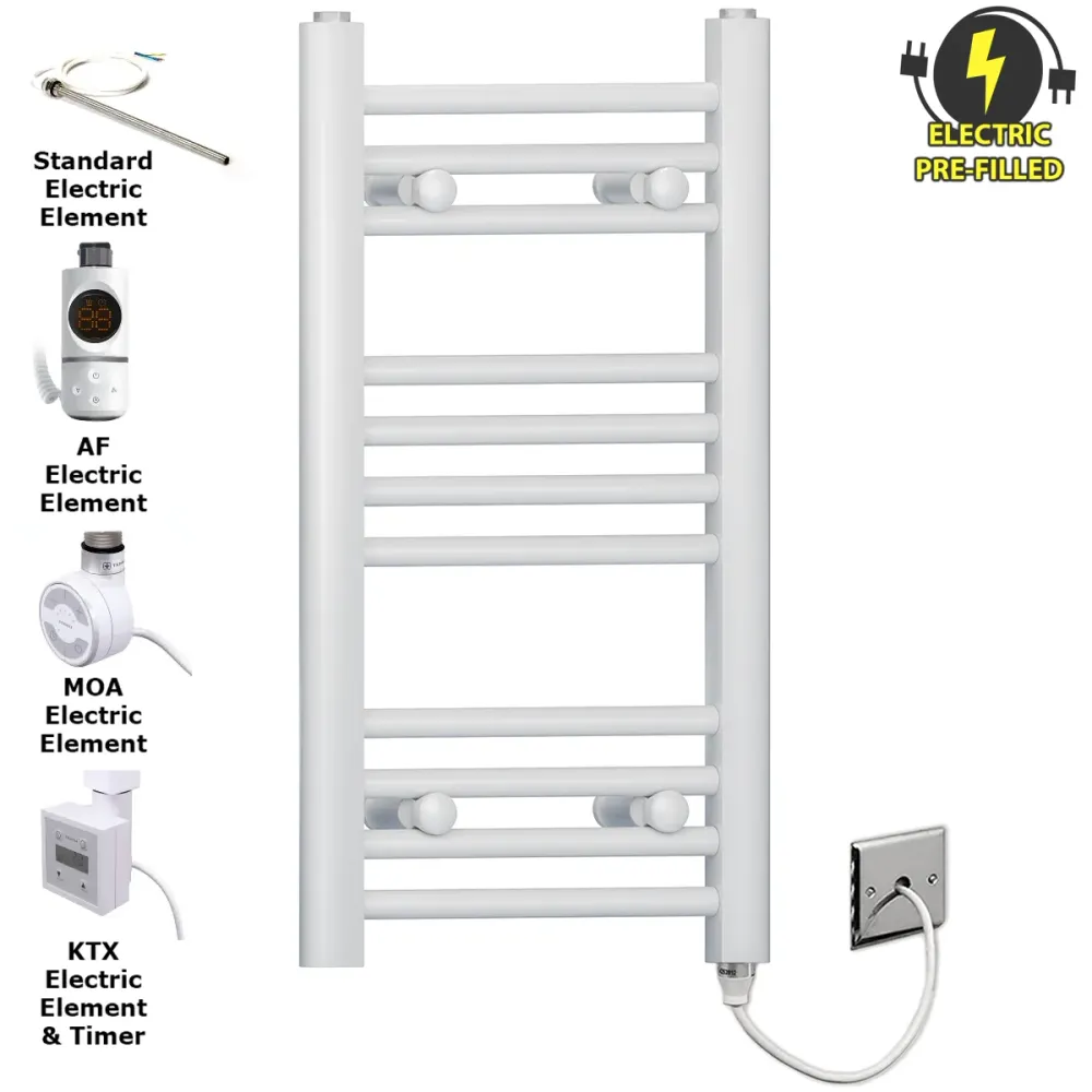 Radiateur sèche-serviettes électrique blanc plat de 300 mm de large et 600 mm de haut myhomeware