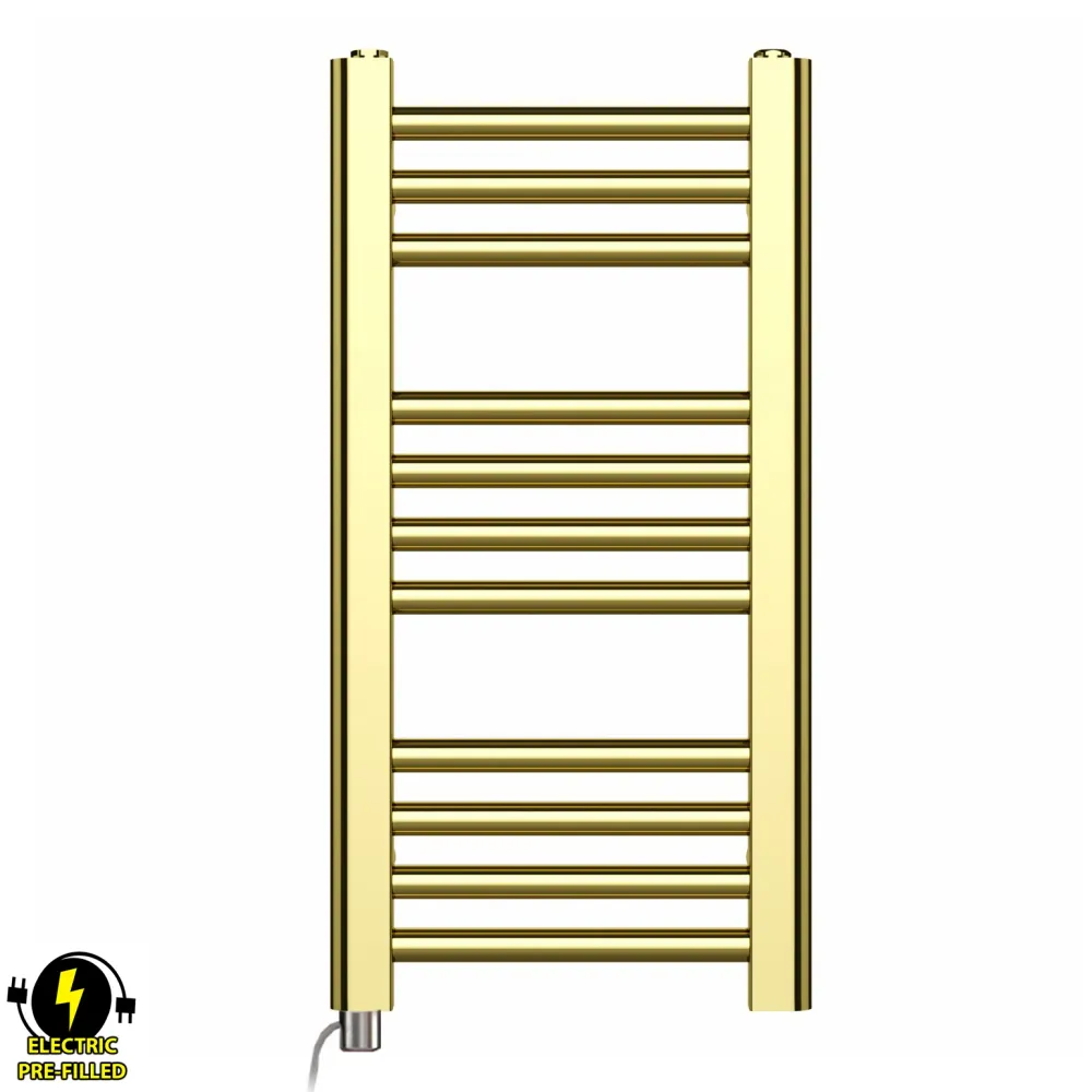 Radiateur sèche-serviettes électrique doré brillant de 300 mm de large et 600 mm de haut myhomeware