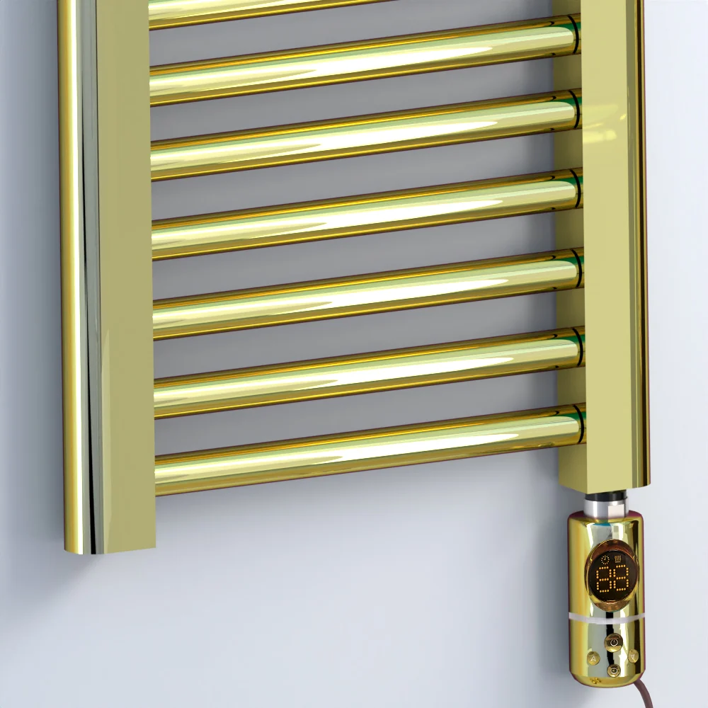 Radiateur sèche-serviettes électrique doré brillant de 300 mm de large et 600 mm de haut myhomeware