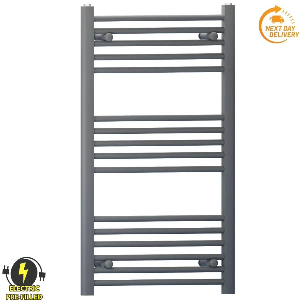 Radiateur sèche-serviettes électrique gris anthracite de 400 mm de large et 900 mm de haut myhomeware