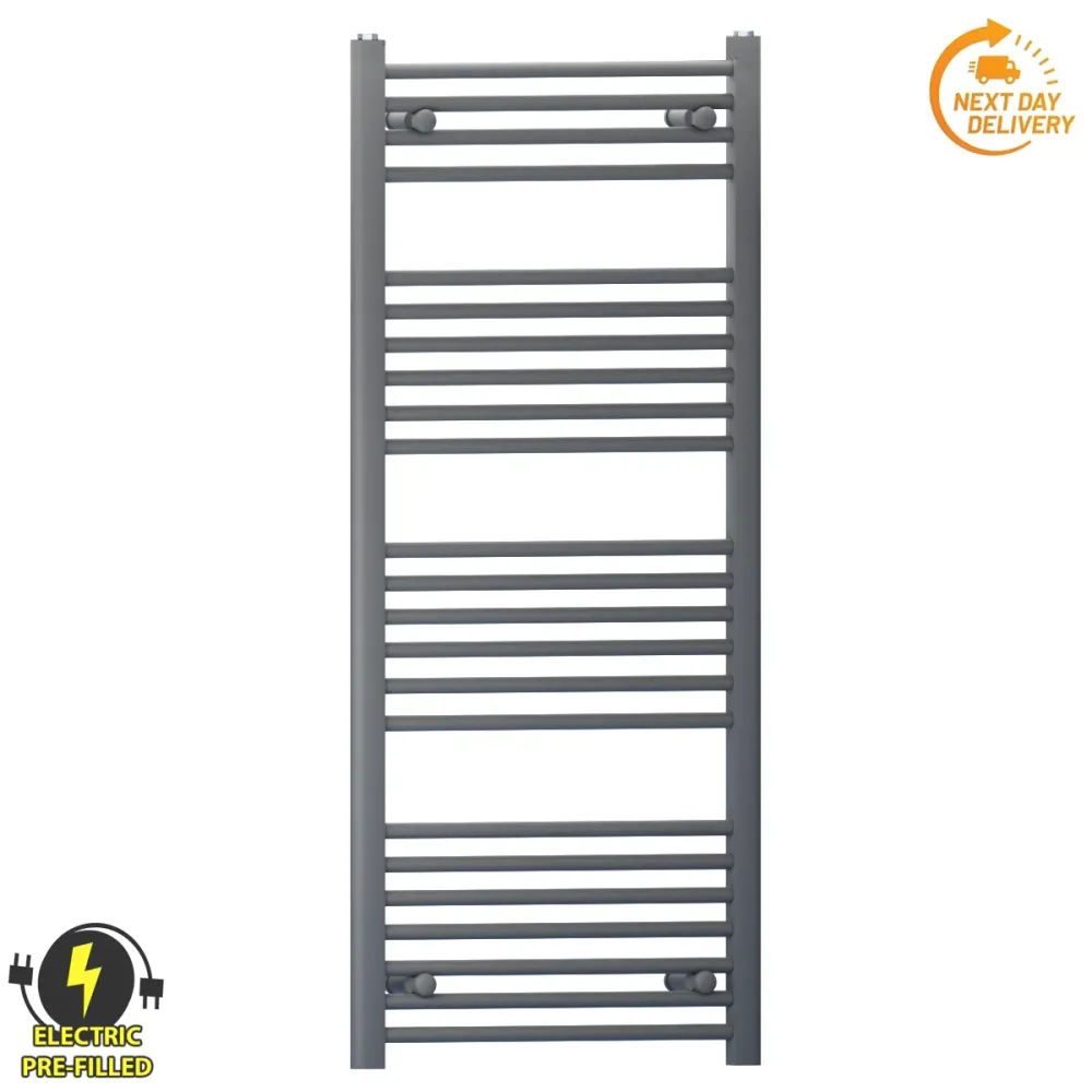 Radiateur sèche-serviettes électrique gris anthracite de 450 mm de large et 1 200 mm de haut myhomeware