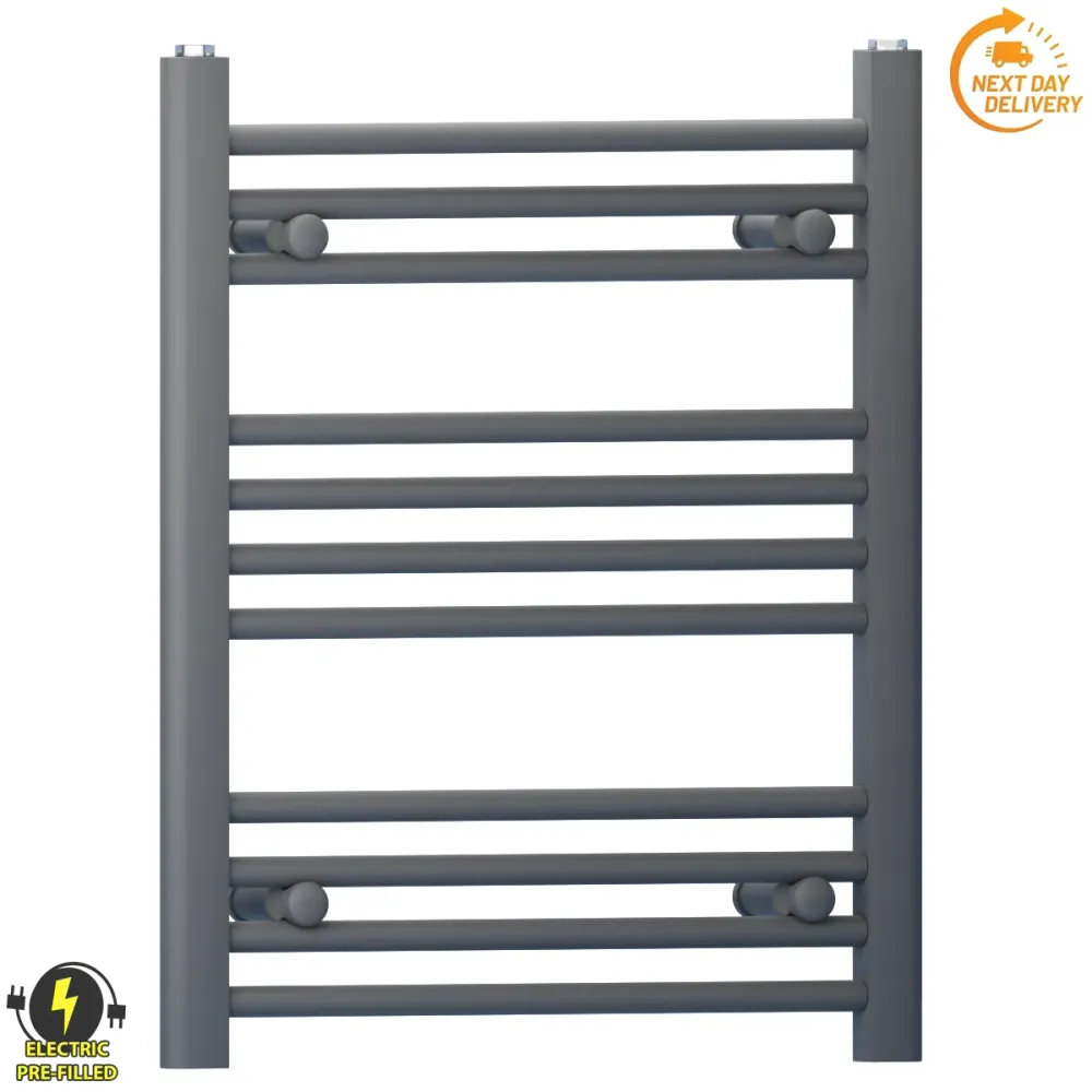 Radiateur sèche-serviettes électrique gris anthracite de 600 mm de large et 600 mm de haut myhomeware
