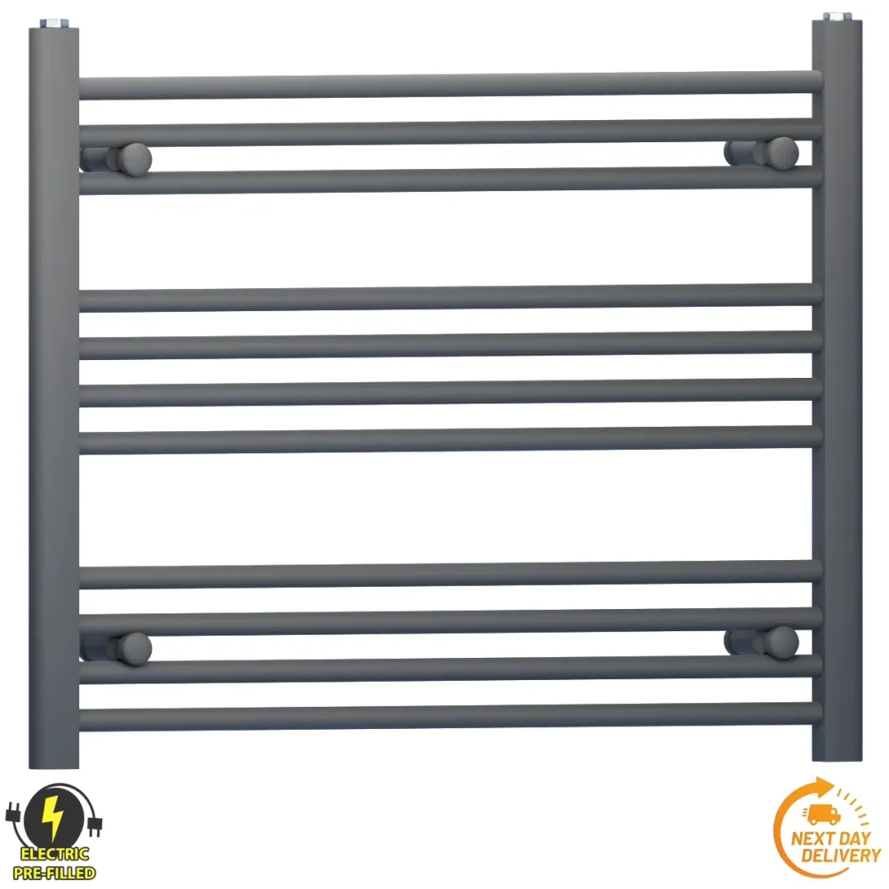 Radiateur sèche-serviettes électrique gris anthracite de 900 mm de large et 600 mm de haut myhomeware