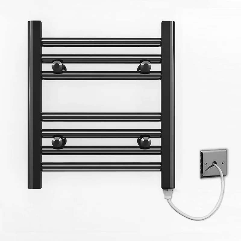 Radiateur sèche-serviettes électrique noir mat de 300 mm de large et 400 mm de haut myhomeware