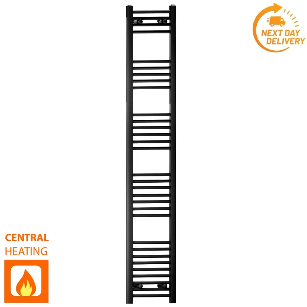 Radiateur sèche-serviettes noir mat de 350 mm de large et 1800 mm de haut myhomeware