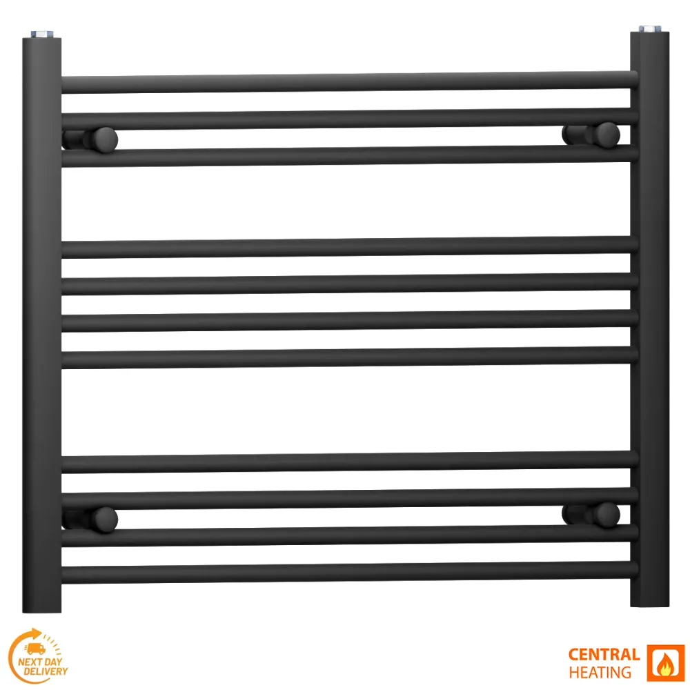 Radiateur sèche-serviettes noir mat de 900 mm de large et 600 mm de haut myhomeware