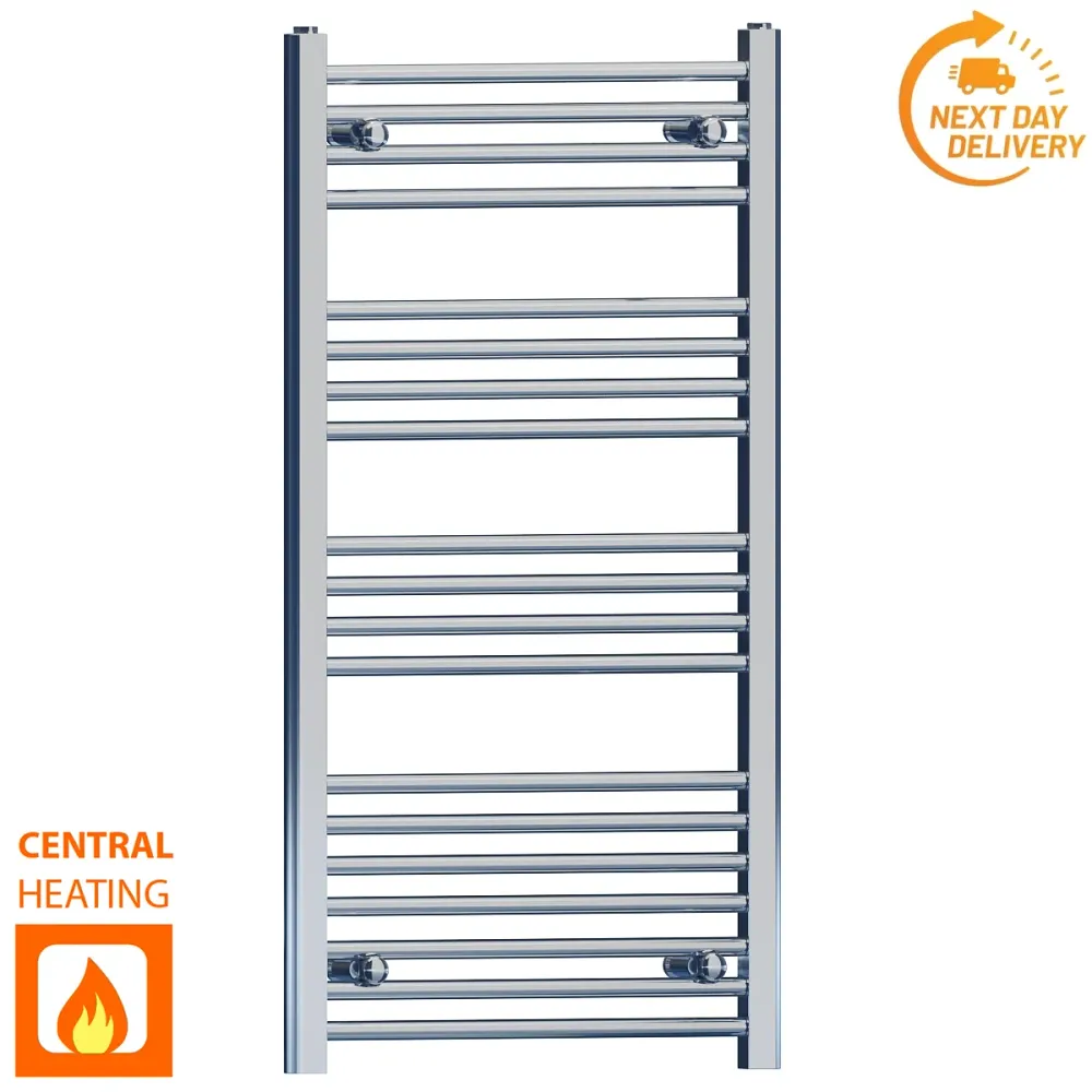 Radiateur sèche-serviettes plat chromé de 400 mm de large et 1 000 mm de haut myhomeware