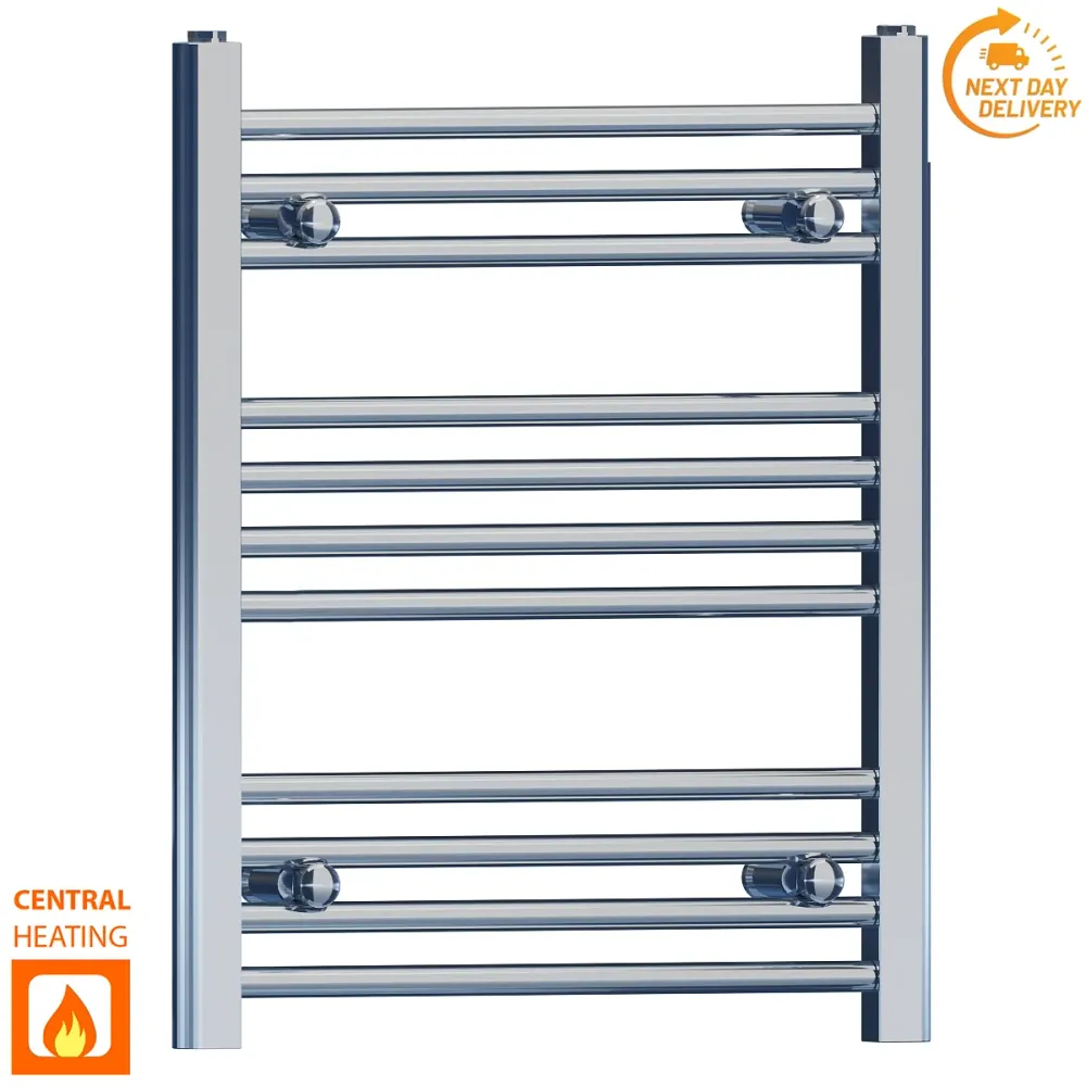 Radiateur sèche-serviettes plat chromé de 550 mm de large et 600 mm de haut myhomeware