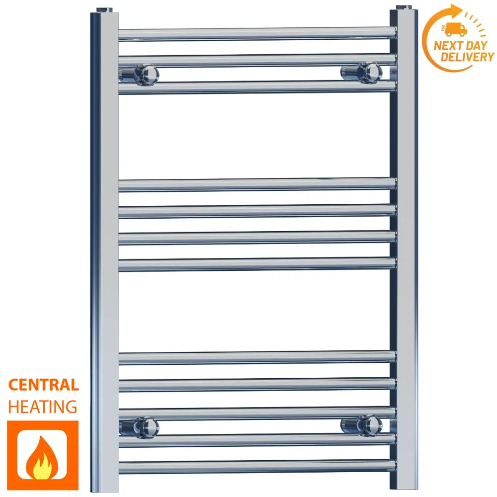 Radiateur sèche-serviettes plat chromé de 550 mm de large et 700 mm de haut myhomeware
