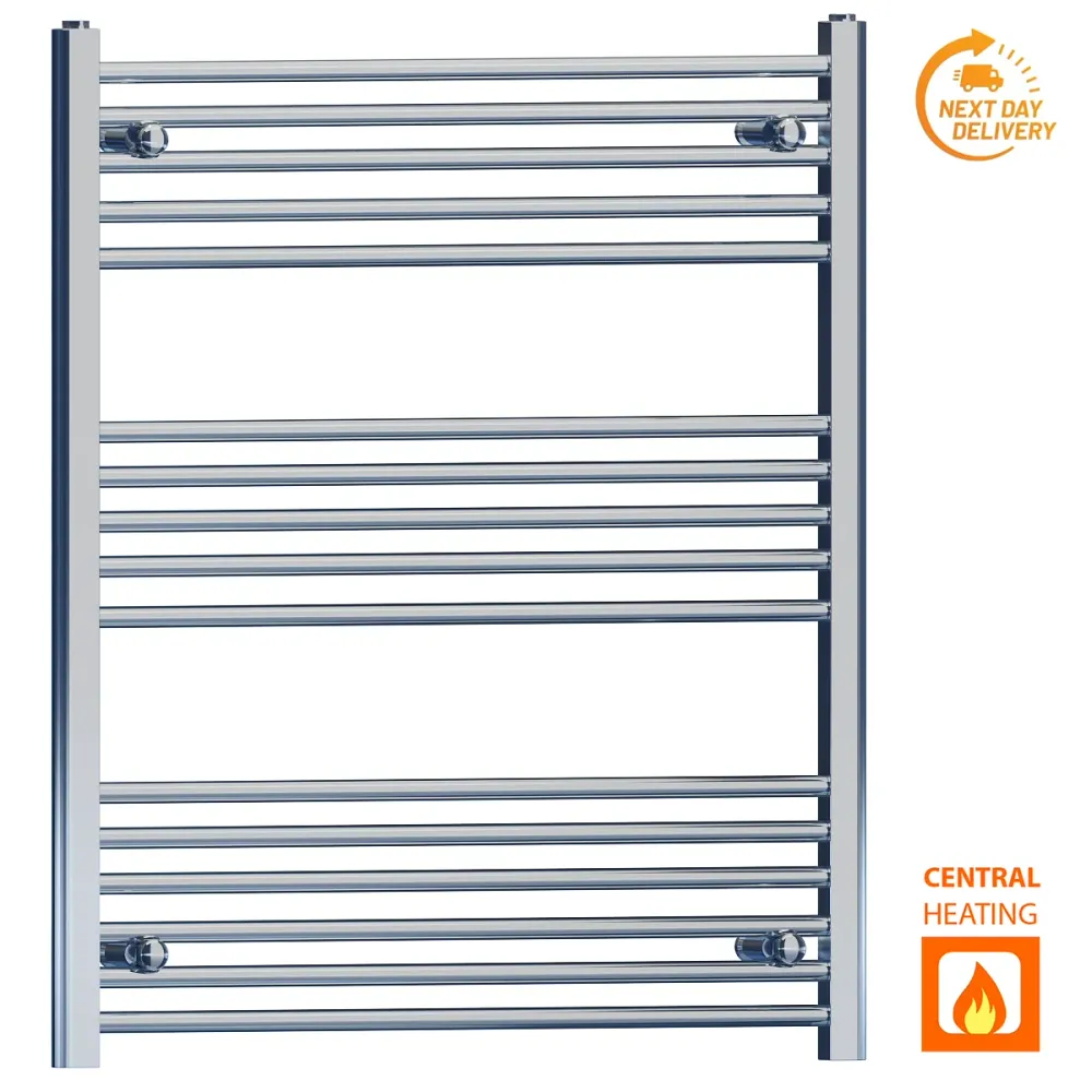 Radiateur sèche-serviettes plat chromé de 800 mm de large et 900 mm de haut myhomeware