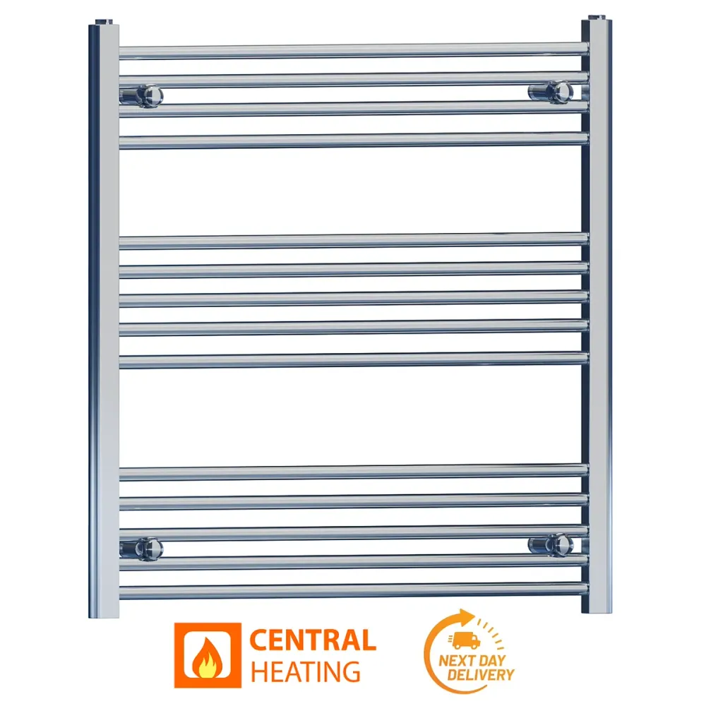 Radiateur sèche-serviettes plat chromé de 800 mm de large et 800 mm de haut myhomeware