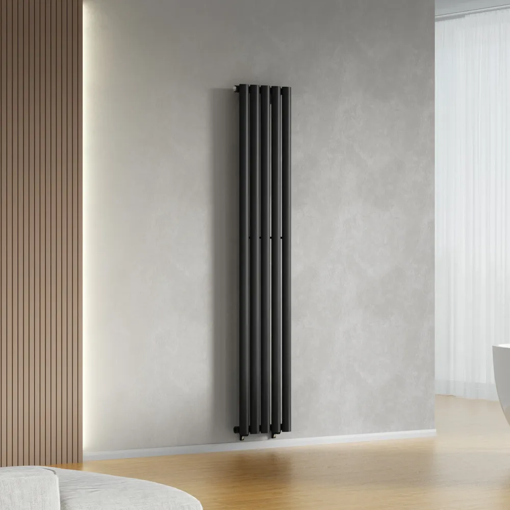 Radiateur vertical simple colonne design noir 300 mm x 1 600 mm, 1 695 BTU Myhomeware