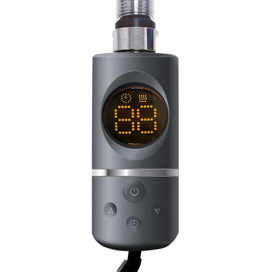 Sèche-serviettes thermostatique électrique à immersion de type AF, gris anthracite Myhomeware