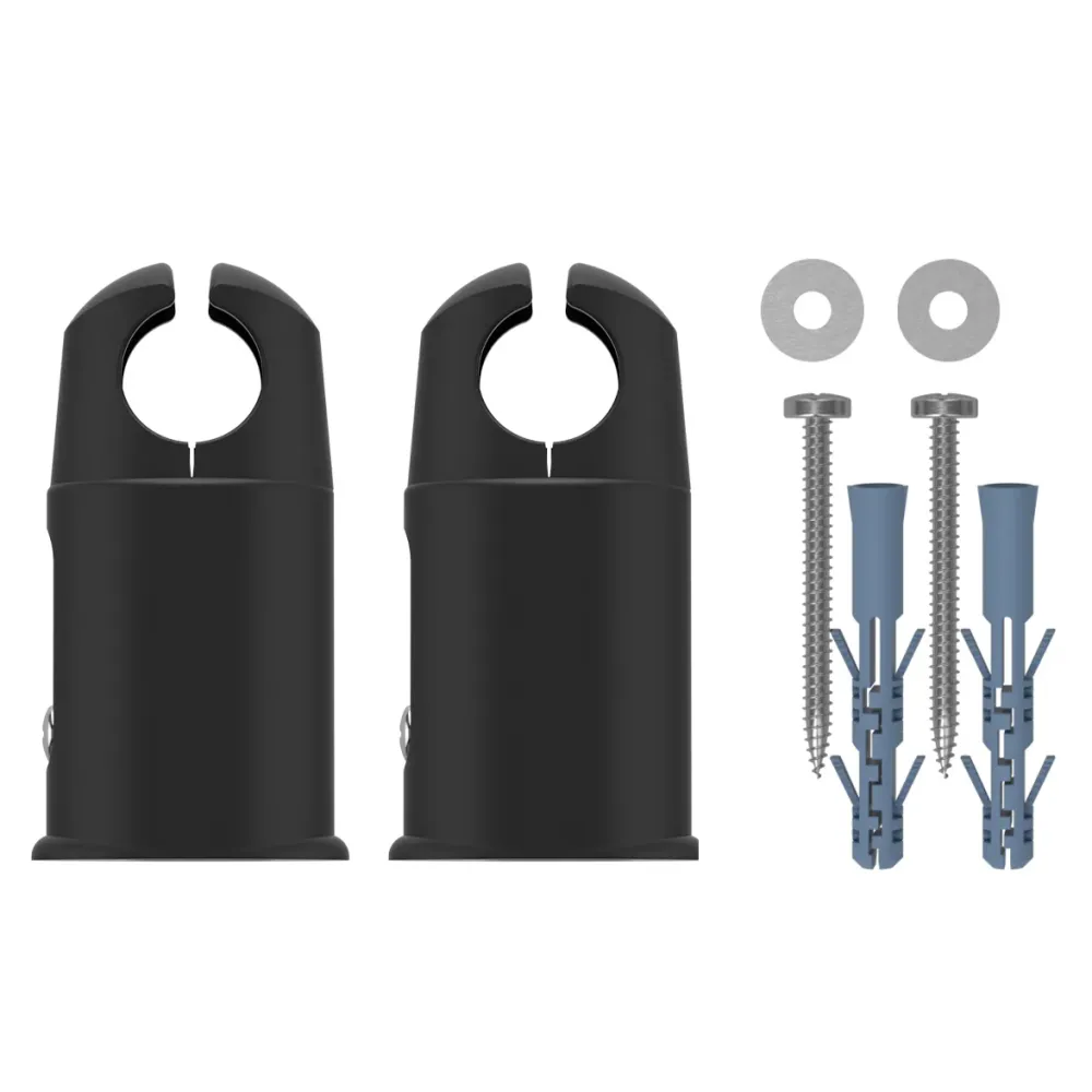 Supports de serrage noirs pour radiateurs sèche-serviettes plats/courbés (19 mm, 22 mm, 25 mm) myhomeware