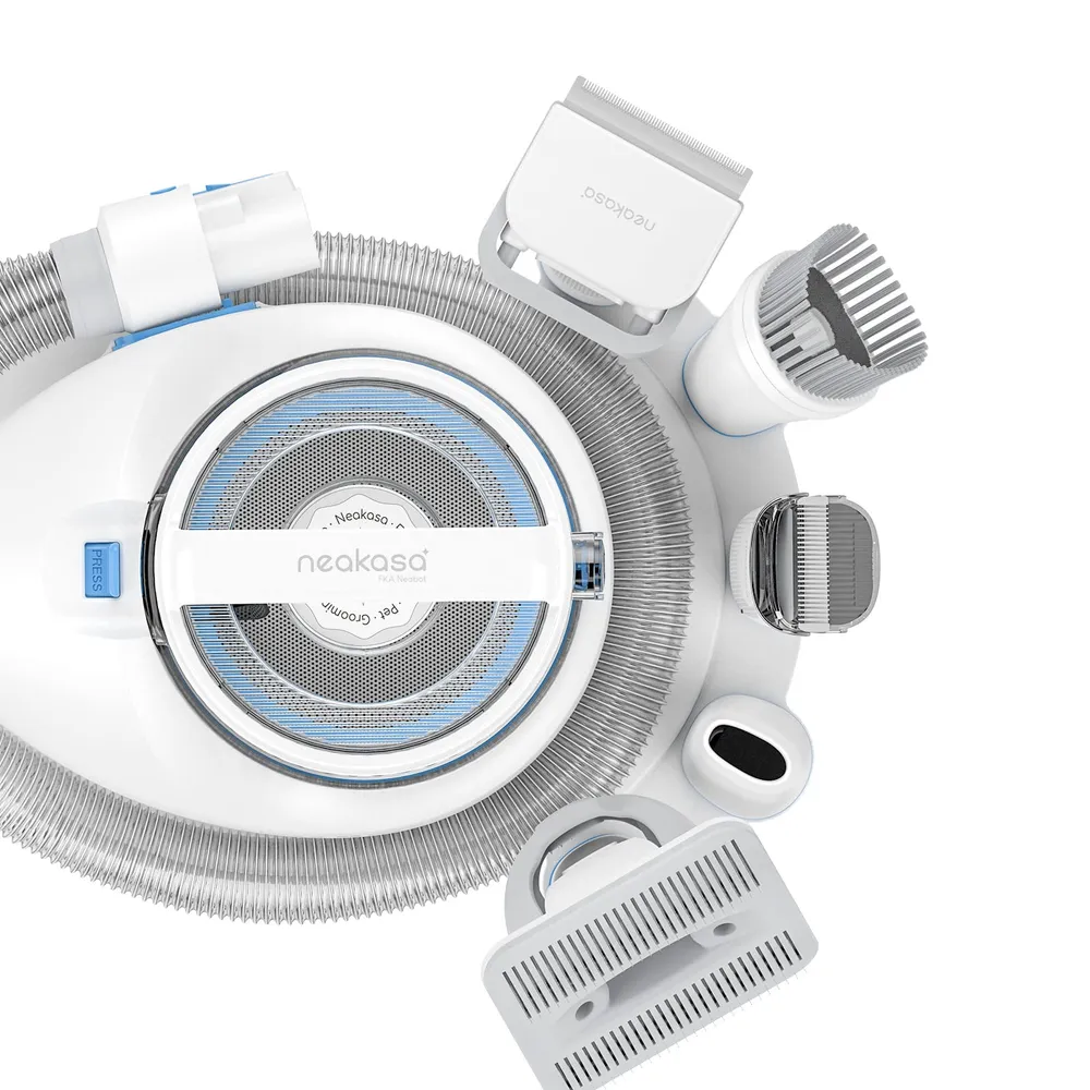 Neakasa P2 - Pro Kit de Toilettage Professionnel - Tondeuse - Aspirateur Pour Animaux de Compagnie Blanc