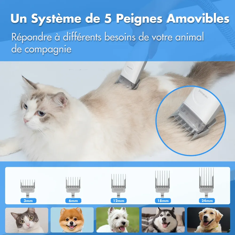Neakasa P2 Pro - Kit de toilettage avec aspirateur pour chiens et chats