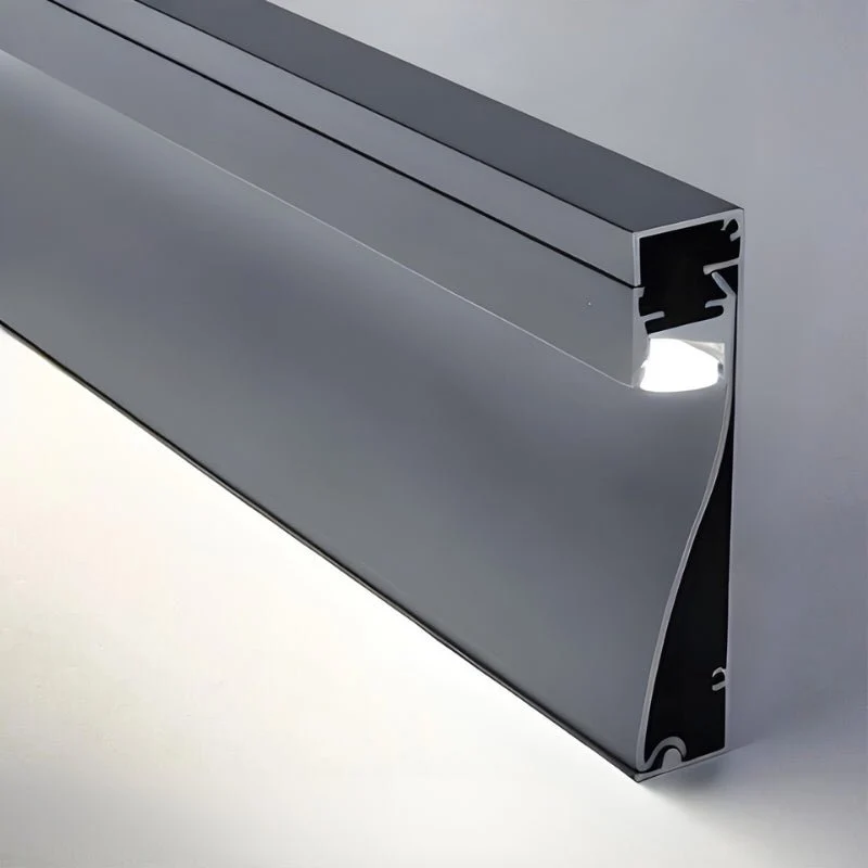 Profilé Aluminium Plinthe Couleur Gris Métallique 2M pour Ruban LED 10mm Optonica