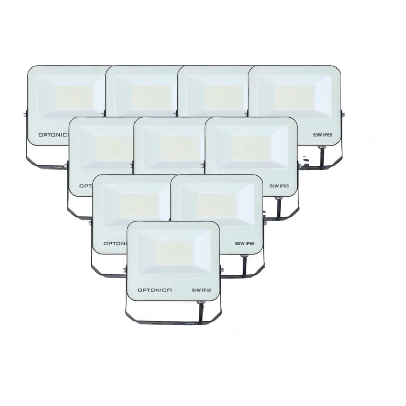 Projecteur 50W IP65 CCT Noir - 3000K/4000K/6000K ( Pack de 10 ) Optonica
