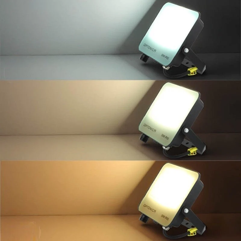 Projecteur 50W IP65 CCT Noir - 3000K/4000K/6000K ( Pack de 10 ) Optonica