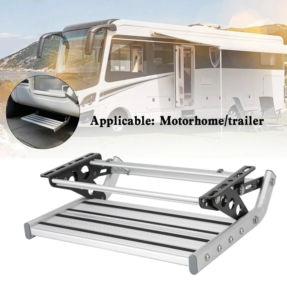 Pédale pliante à fermeture éclair, extractible manuellement, marche pliante, camping-car, camping-car, caravane
