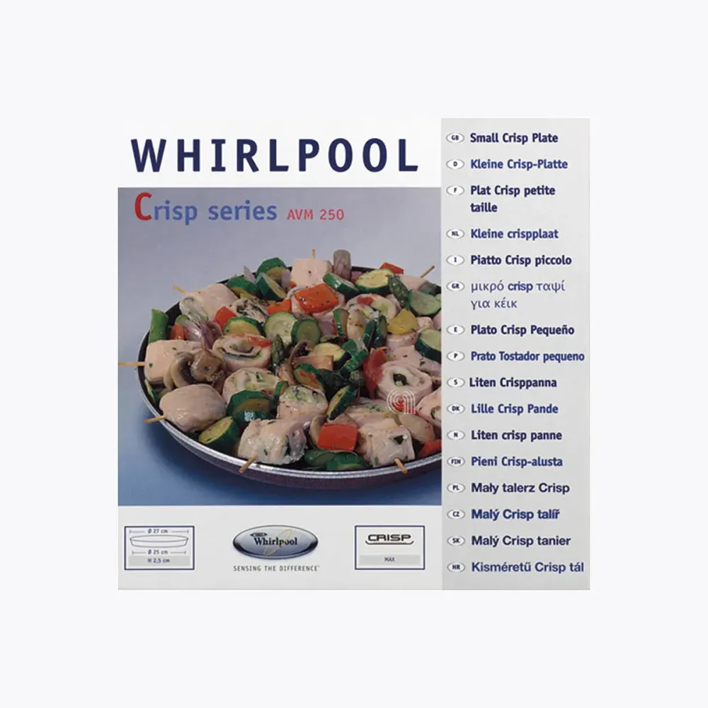 Petit plat série Crisp AVM250 Whirlpool pour micro-ondes 25-27 cm