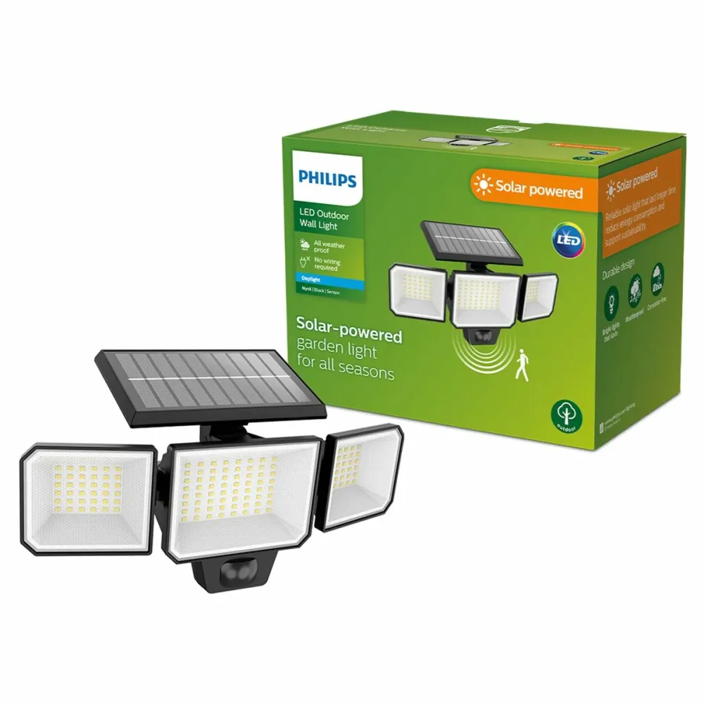 Spot solaire Philips 8,7 W 5000 K 29 x 11,7 x 16,8 cm Noir Solaire