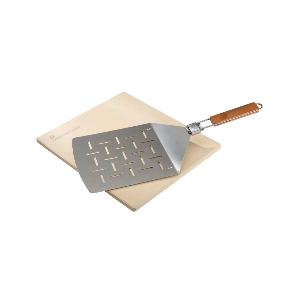 Pierre à pizza Landmann avec set de spatule en acier inoxydable