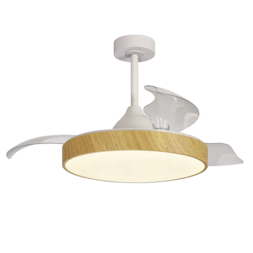 Plafonnier ventilateur Alaska aspect bois gm Mantra 8753