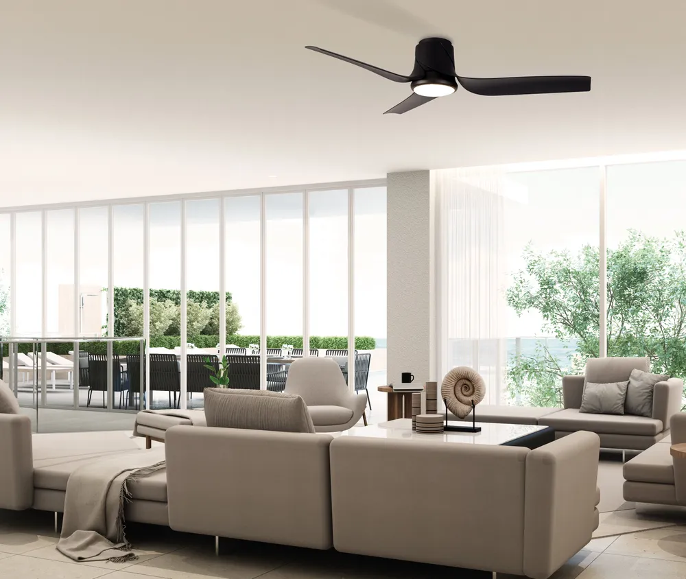 Plafonnier ventilateur Ushuaia noir D133,5 Mantra 8718