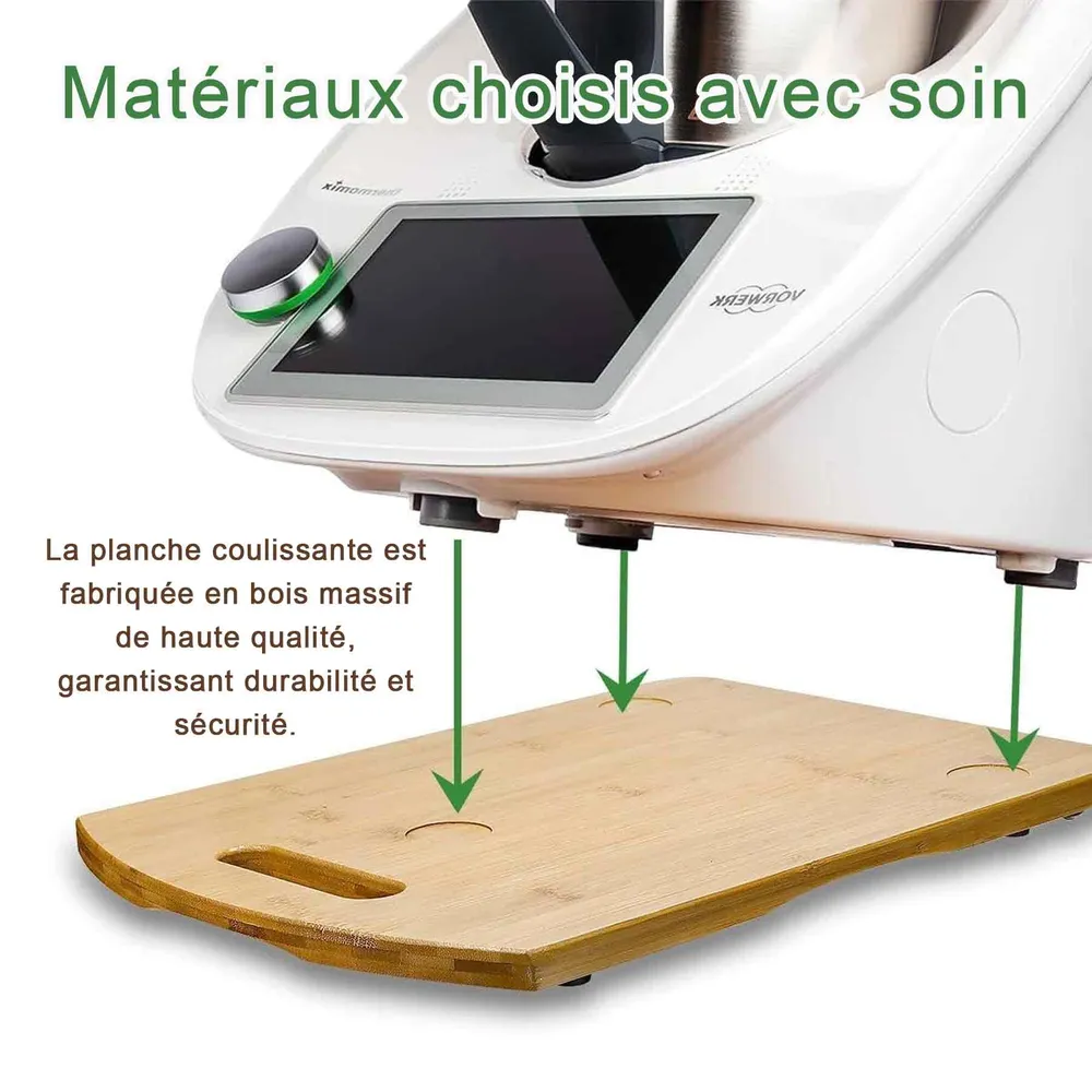 Plateau 39.5x28.5x2.8cm antidérapant fixé planche coulissante convient aux grille-pain machines à café mixeurs de cuisine...