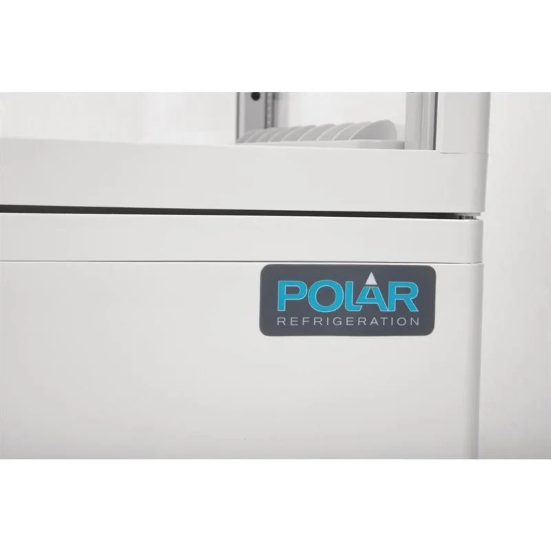 Vitrine réfrigérée de comptoir Polar série C 68 litres avec porte bombée, blanche