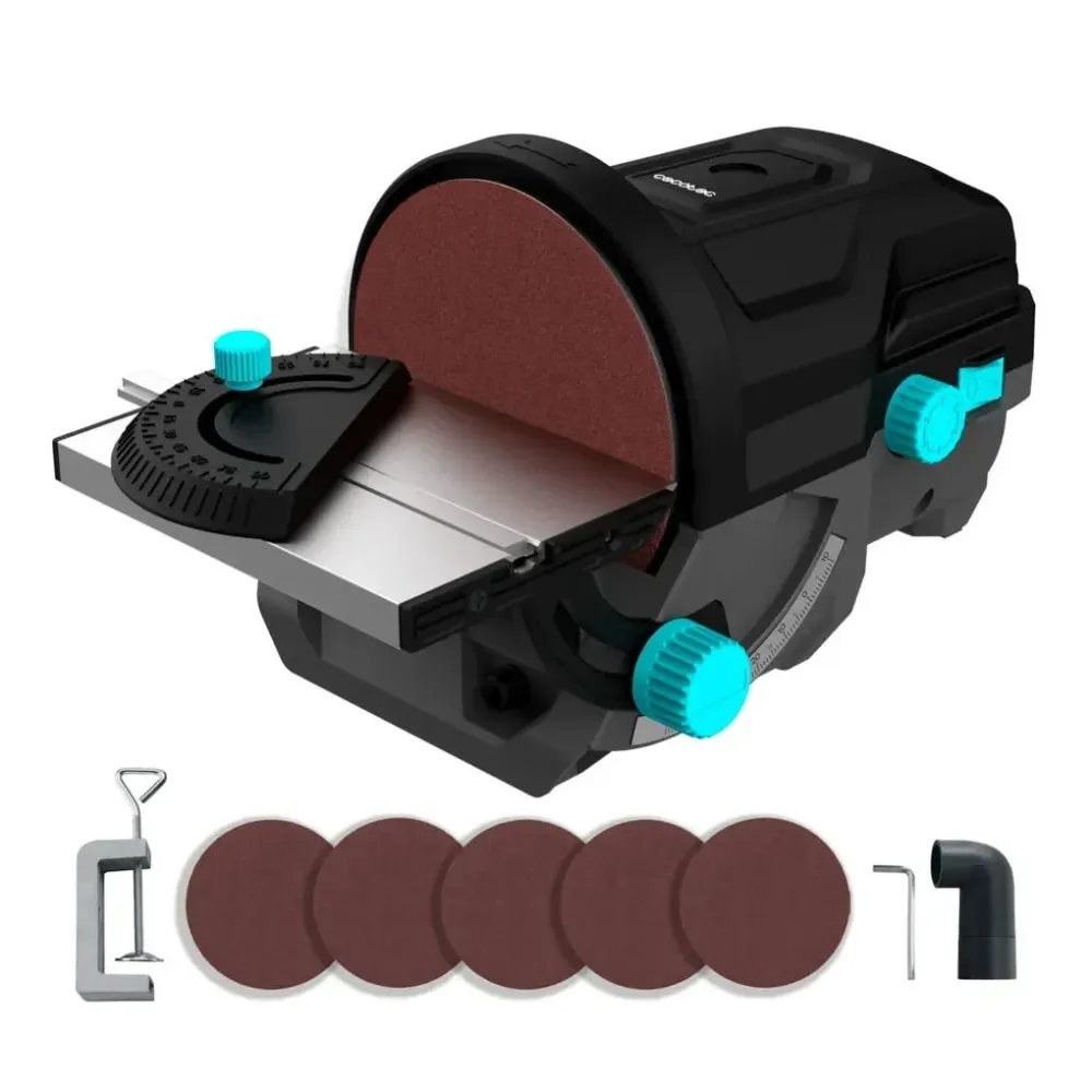 Ponceuse à disque PerfectSurface 1000 140W avec disques de rechange et adaptateur pour aspirateur idéale pour atelier Cecotec