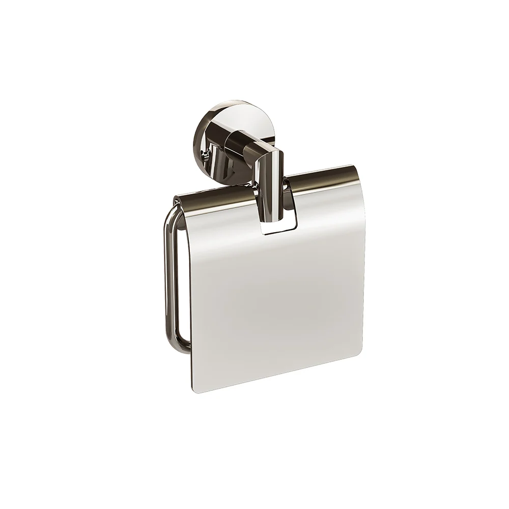 Porte-papier hygiénique Summit avec couvercle - Nickel poli