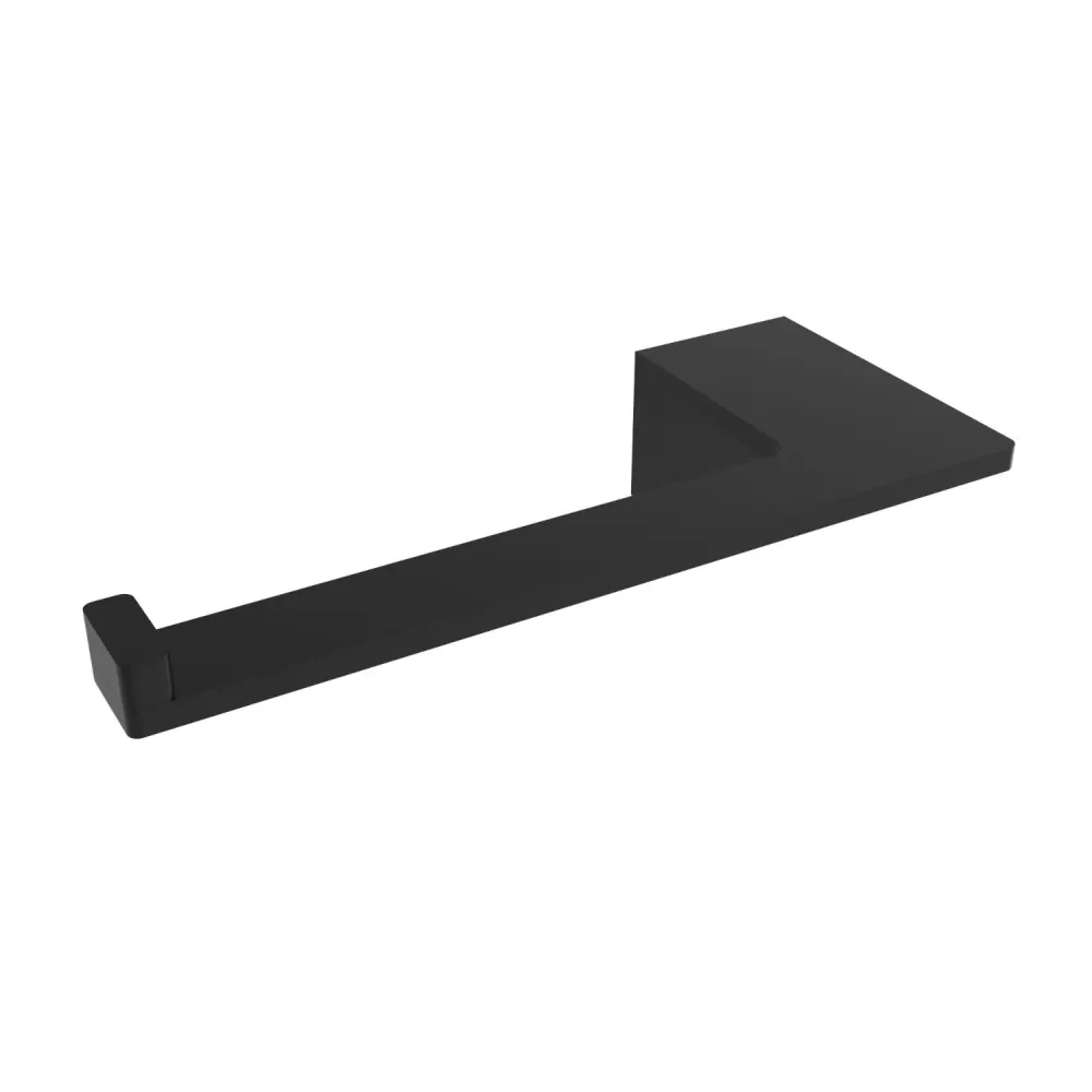 Porte-papier toilette en frêne – Noir mat (poteau droit)