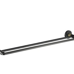 Porte-serviettes double Blaze 24 po - Noir mat/PVD or brossé