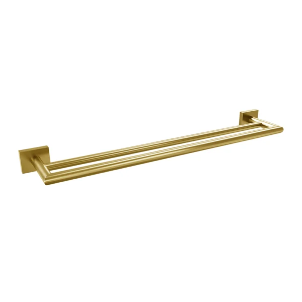 Porte-serviettes double Crater 24 po - PVD or brossé