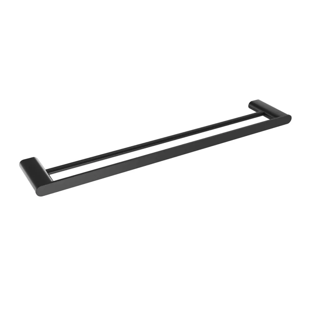 Porte-serviettes double Flow 24 po - Noir mat