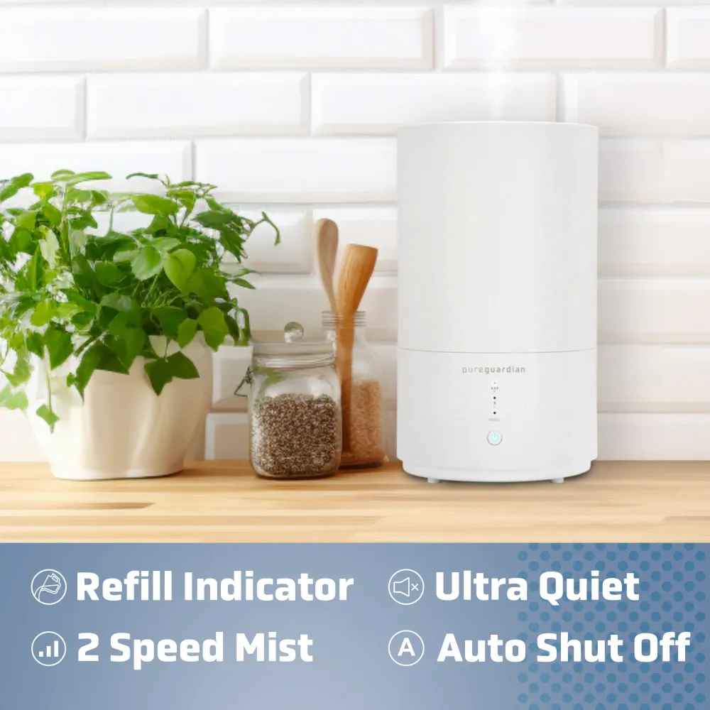 PureGuardian H950AR Humidificateur ultrasonique à brume froide à remplissage supérieur de 0,80 gallon avec plateau d'aroma...