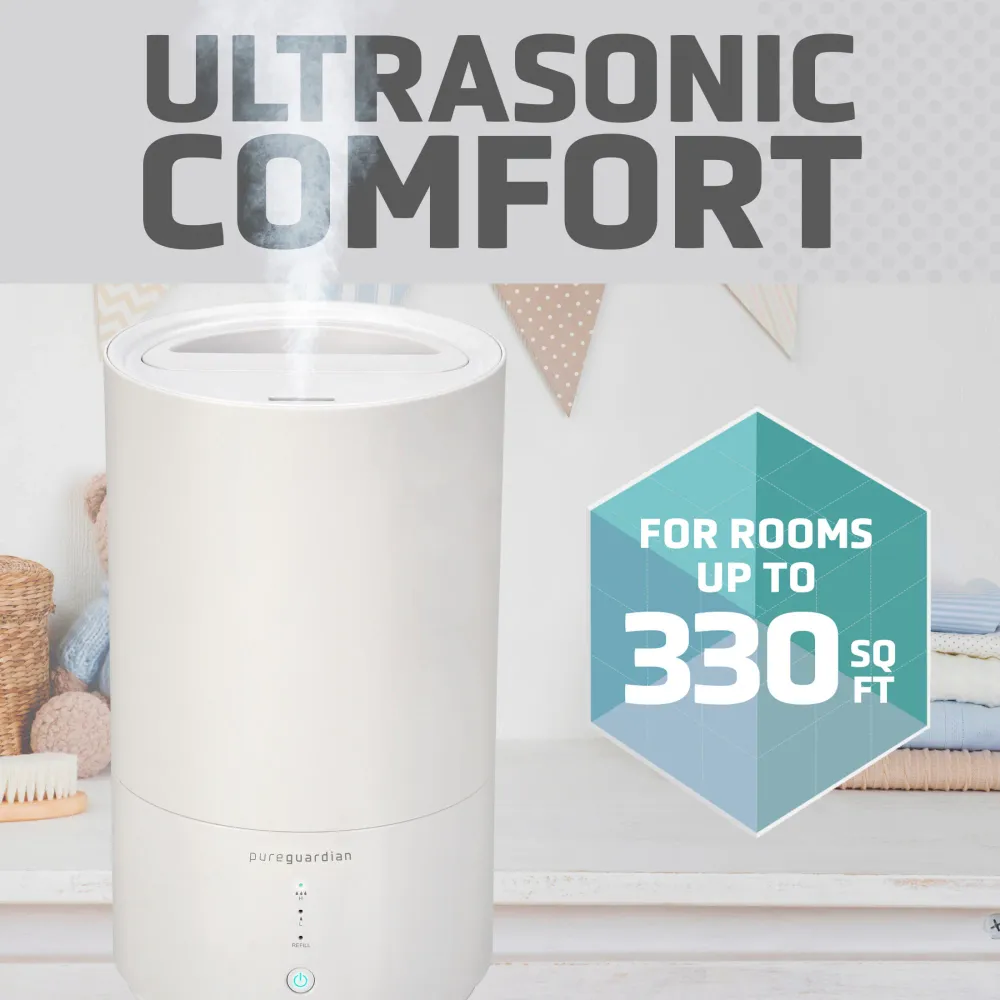 PureGuardian H950AR Humidificateur ultrasonique à brume froide à remplissage supérieur de 0,80 gallon avec plateau d'aroma...