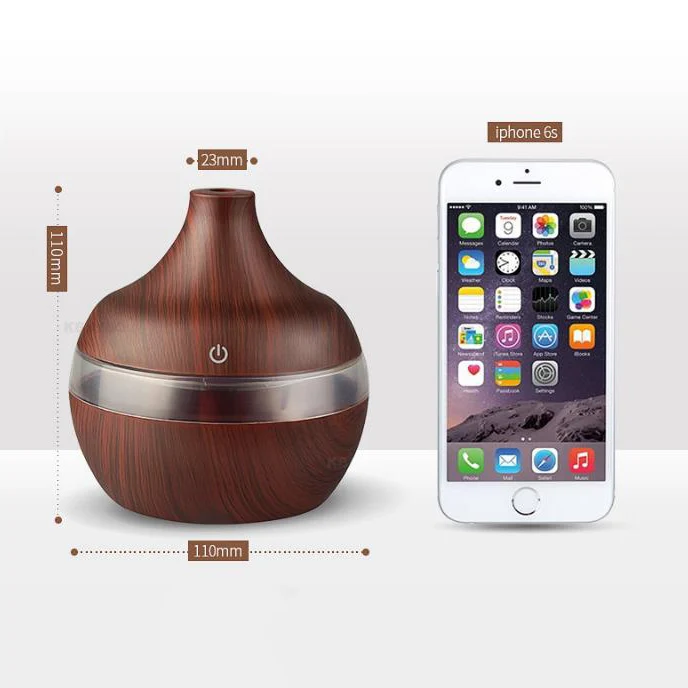TD® Purificateur d'air ultrasonique d'intérieur de ménage d'usb d'humidificateur de 300ml 7 couleurs