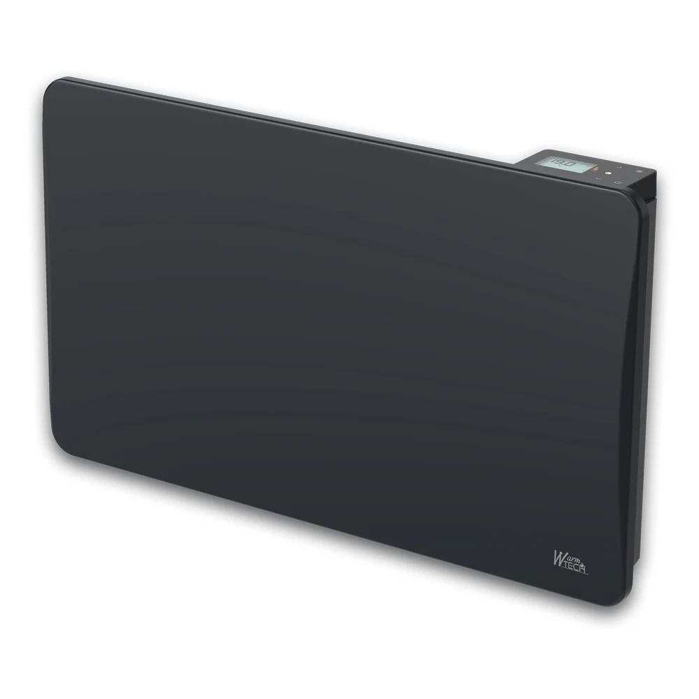 Radiateur à inertie céramique 1500 W mural – noir – thermostat LCD