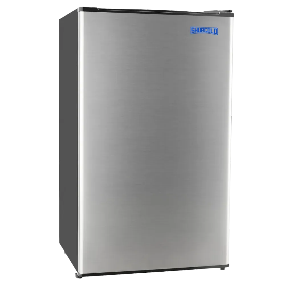 Réfrigérateur 12V 3.3 pi³ SHURCOLD en acier inoxydable pour VR, bateau et chalet