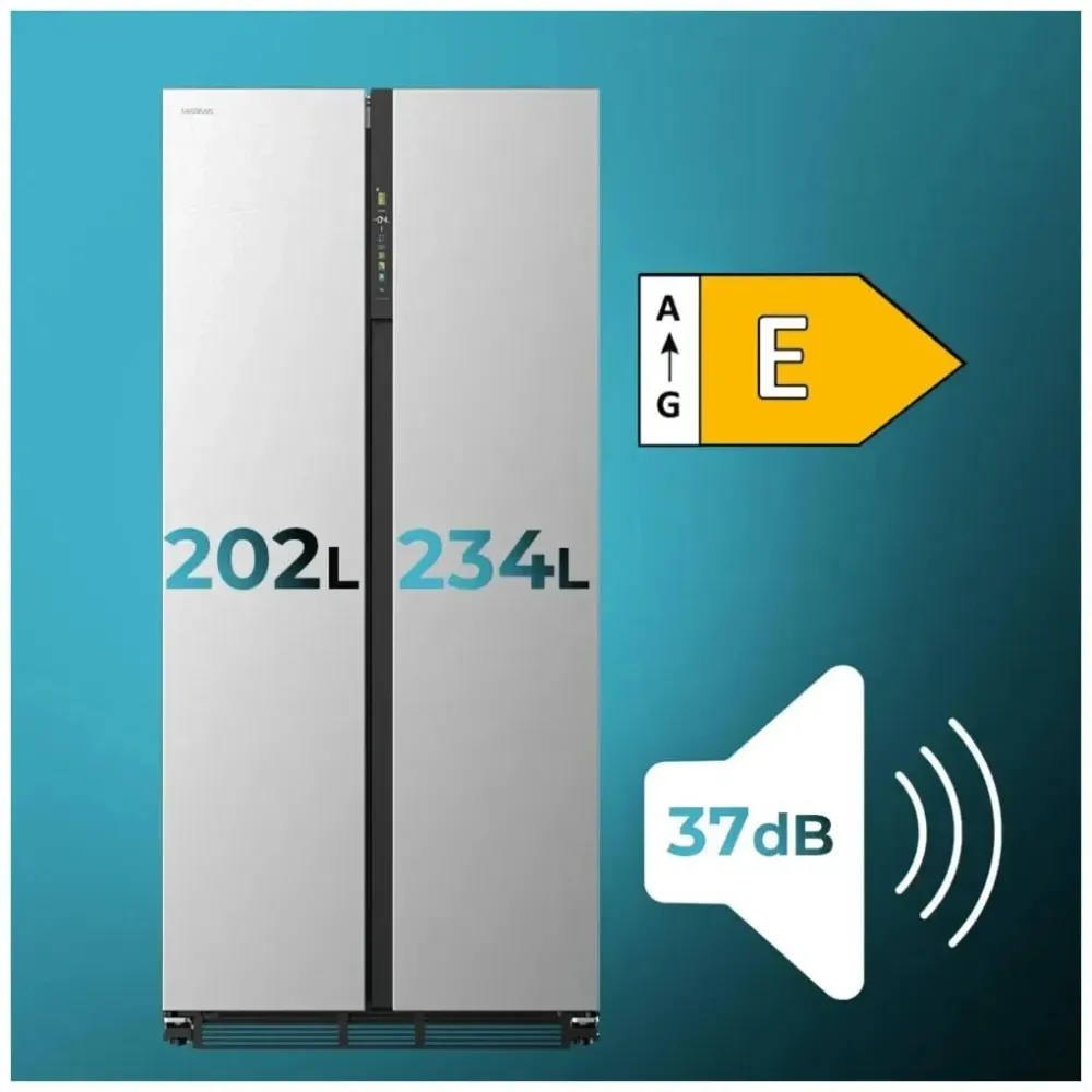 Réfrigérateur américain inox 436 L Cecotec efficacité design technologie avancée