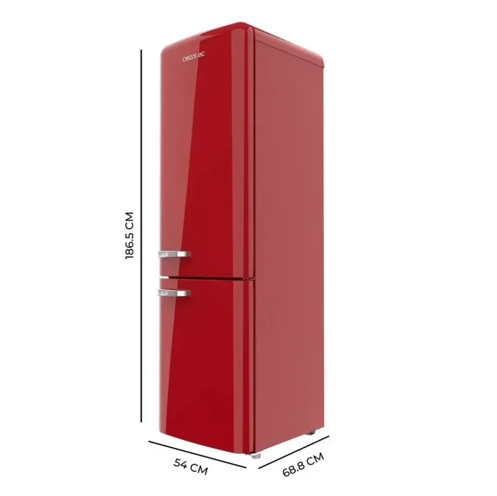 Réfrigérateur combiné rétro 250 L No Frost Classe E Multi Air Flow Refroidissement rapide Cecotec