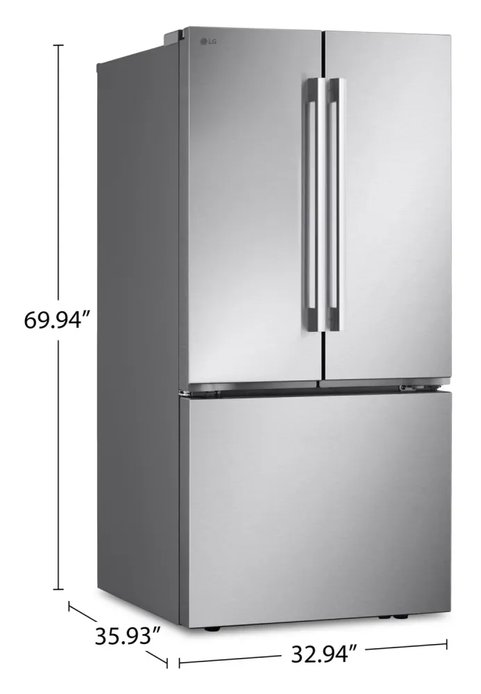 Réfrigérateur LG 25 pi³ Portes Françaises 33" Inox Wi-Fi