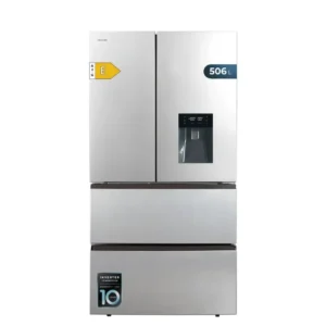 Réfrigérateur 4 portes inox grande capacité technologie avancée Cecotec